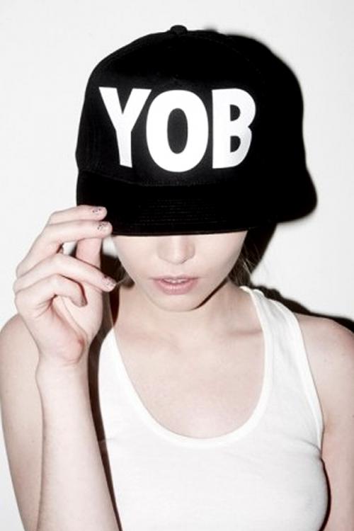 白YOB黑色棒球帽